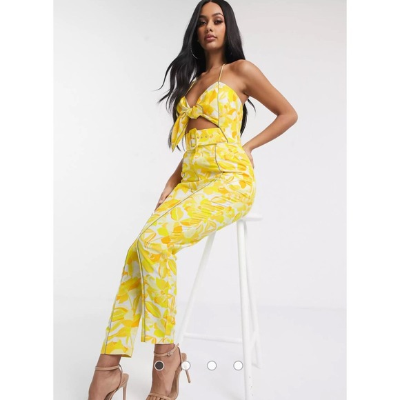 Yellow Floral Jumpsuit - Picture 7 of 16
